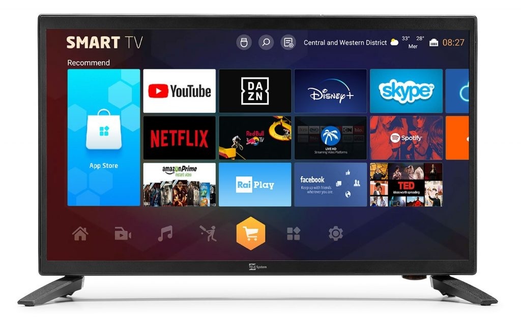Telesystem Palco 19" Smart LX Slim 12/230V S2/T2 HD LED TV met Android 9  KPN Digitenne, M7 Fastscan.